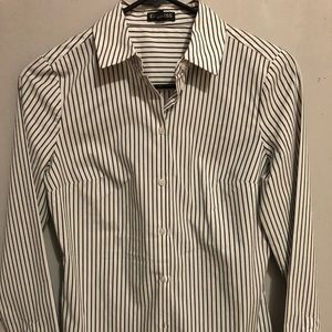 NWT Express Black & White Striped Dress Shirt XS
